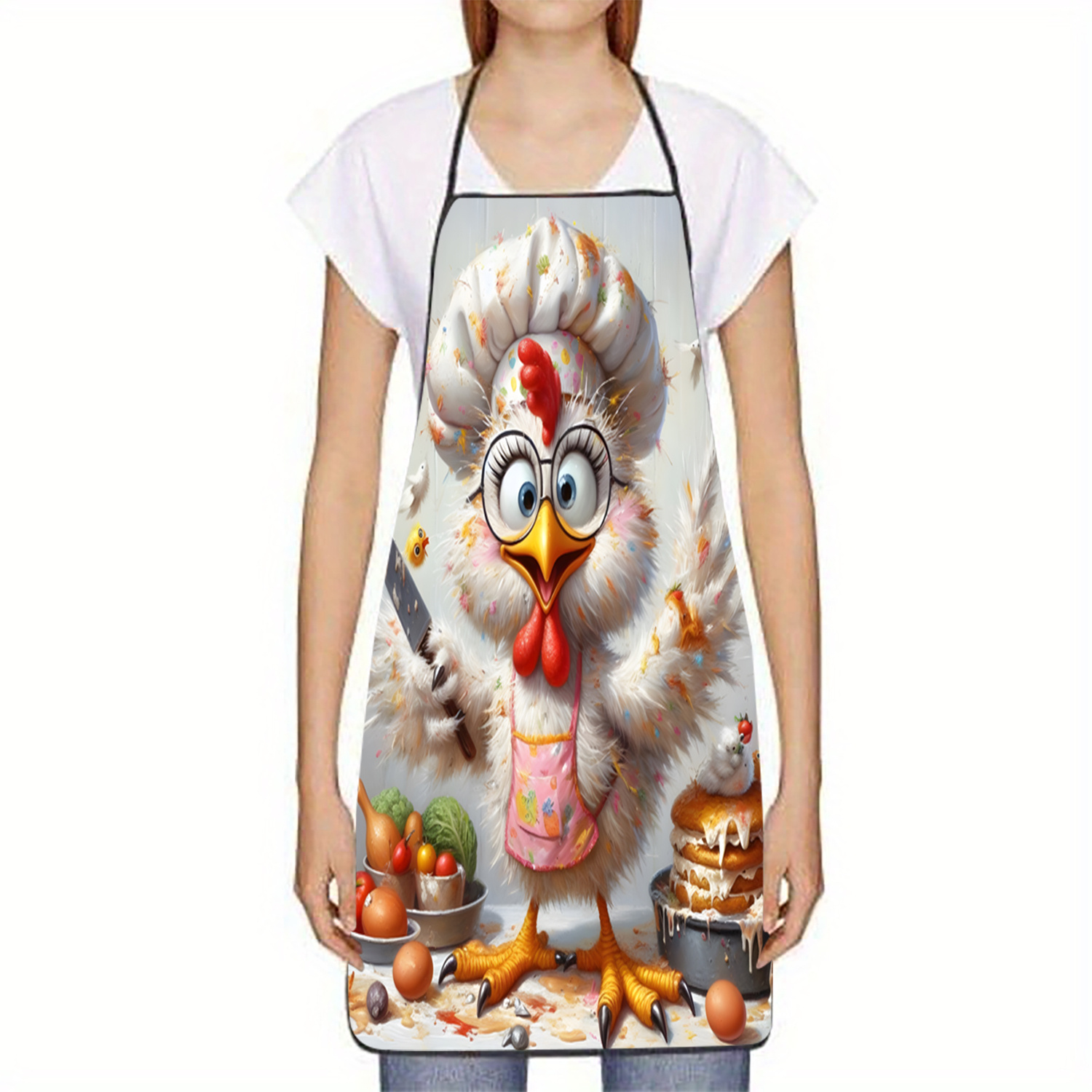 Funny Chef Chicken Apron, Cart - Mom'S Home Cooking review and price
