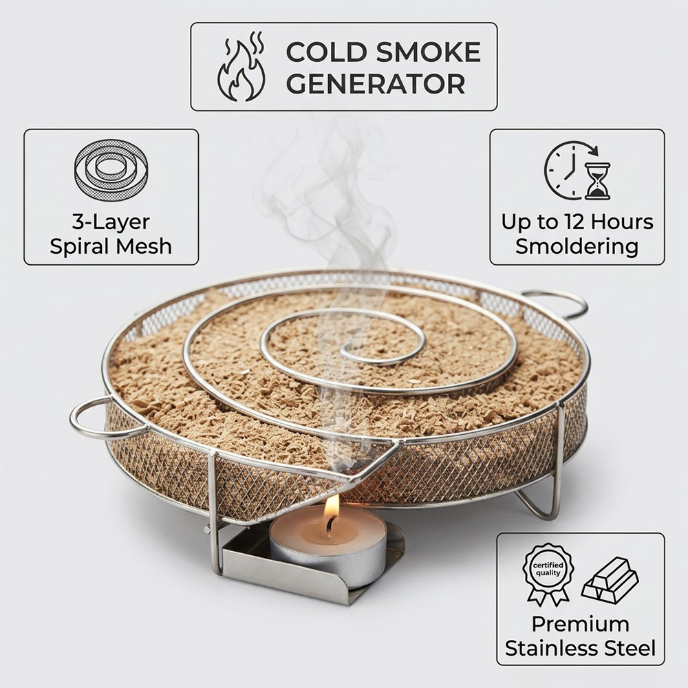 Round Stainless Steel Smoking  - Smoker Box Wood Chip review and price