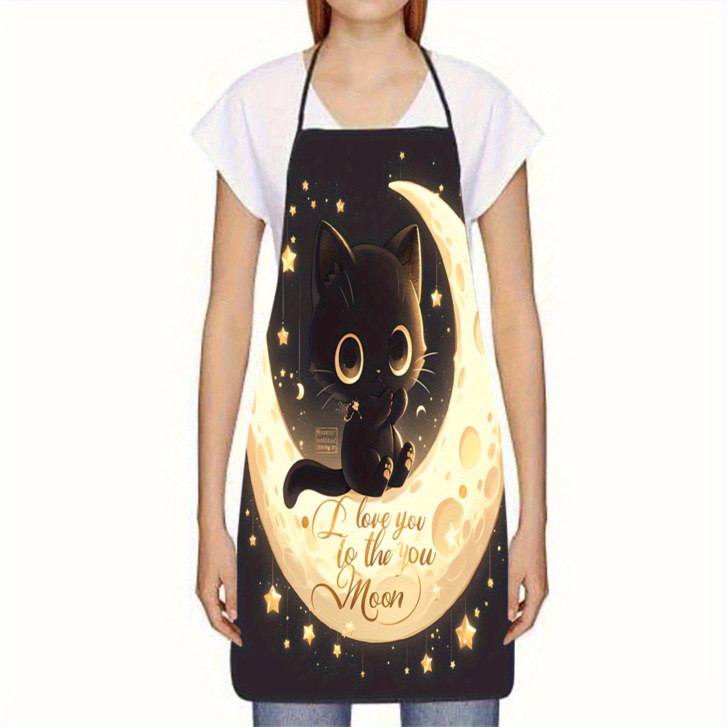 Cute Black Cat Moon Apron, I L - Mom'S Home Cooking review and price