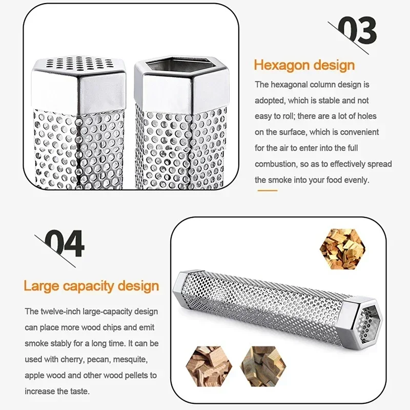 6/12 Inch Stainless Steel BBQ  - Smoker Box Wood Chip review and price