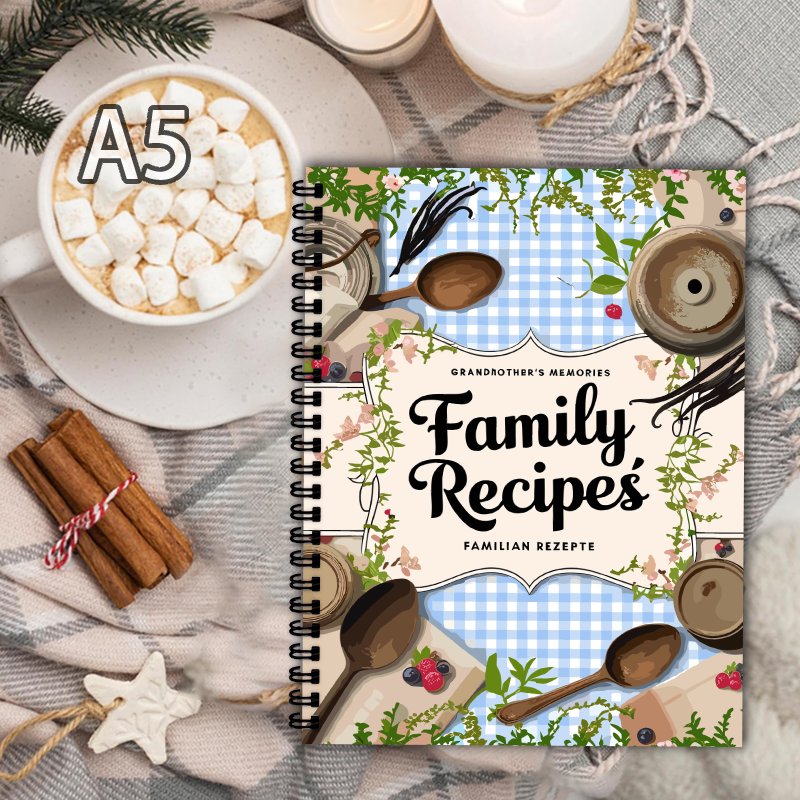 A5 Recipe Book, Blue Grid, Vin - Home Cooking Recipe review and price